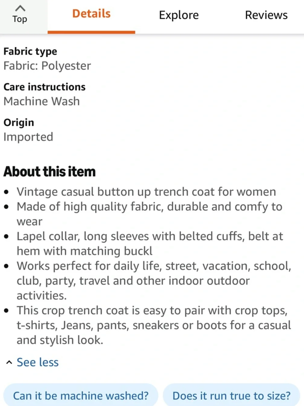 Cropped Trench Jacket - Beige - Picture 3 of 3